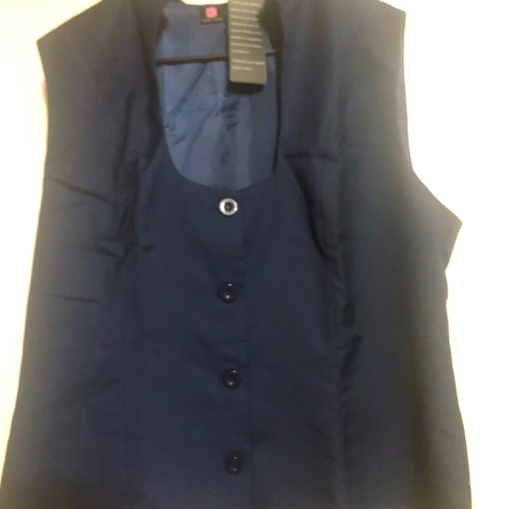 Navy Blue vest with a collar 2 XL to small brand new